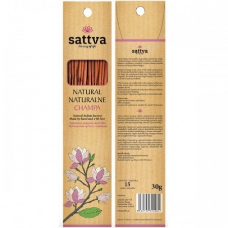 SATTVA AYURVEDA Kadzidełka INCENSE CHAMPA 30G NATURALNE